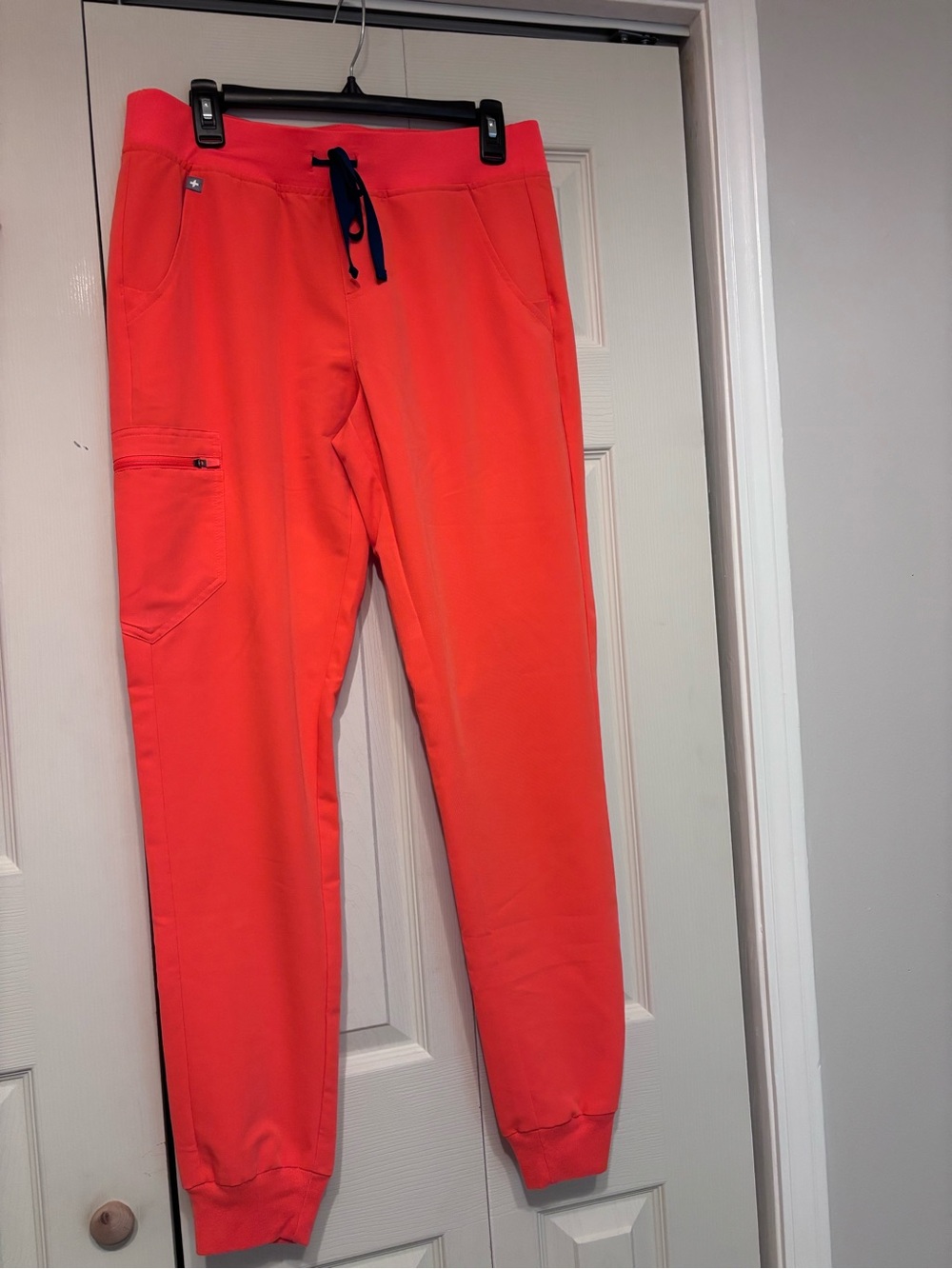 Figs Fiery Coral Rafaela top and Zamora joggers - Picture 2 of 5